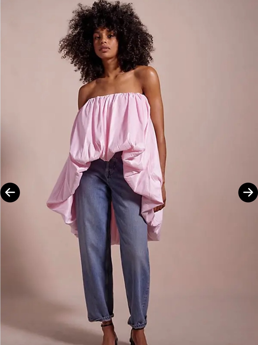 For Love & Lemons Anya High-Low Taffeta Bubble Midi Skirt
